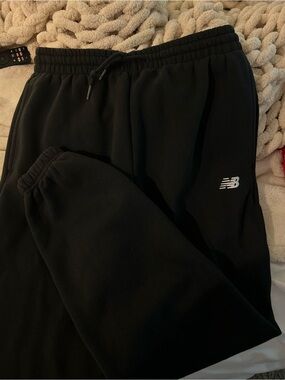 New Balance Black Jogger Sweatpants with White Logo